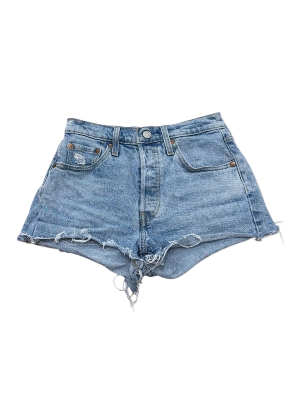 Women’s Levi’s 501 Cut Off Denim Shorts Blue 2010s